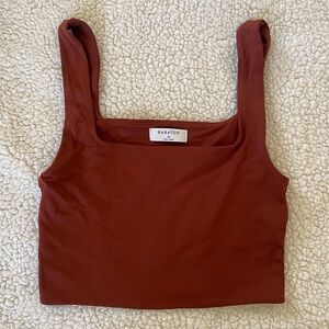 Babaton Terracotta Square Neck Crop Top